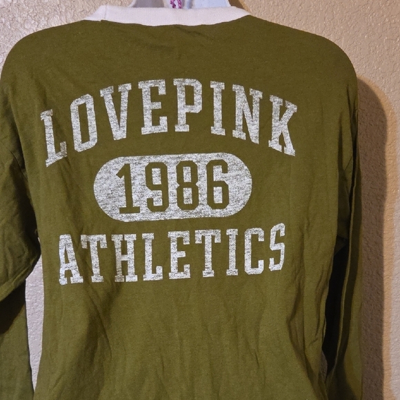 PINK Victoria's Secret Olive Long Sleeve Top - Picture 2 of 3
